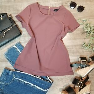 Express - Mauve structured short sleeve top